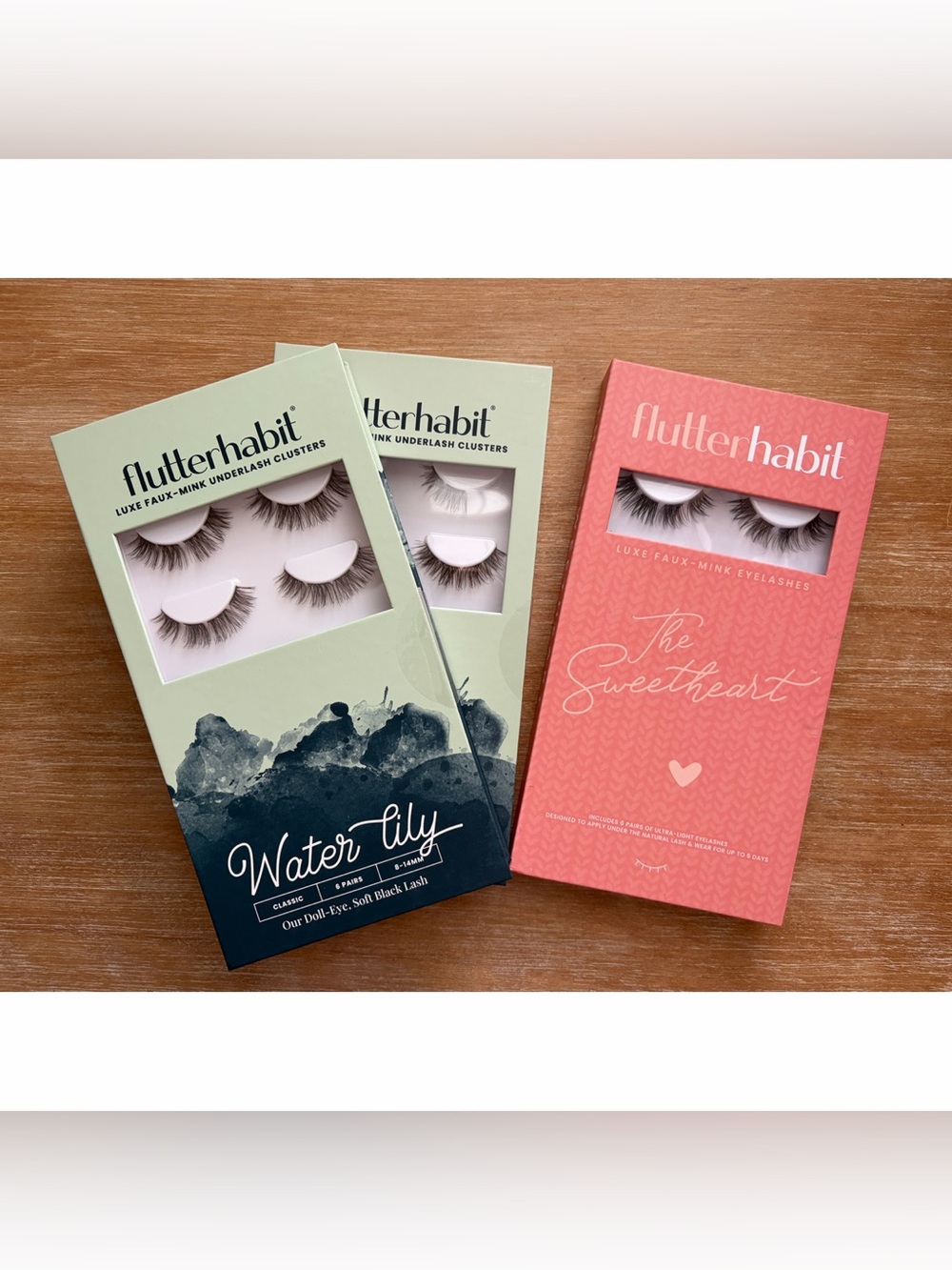 FlutterHabit False Eyelash Bundle - (2) Water Lily & (1) The Sweetheart